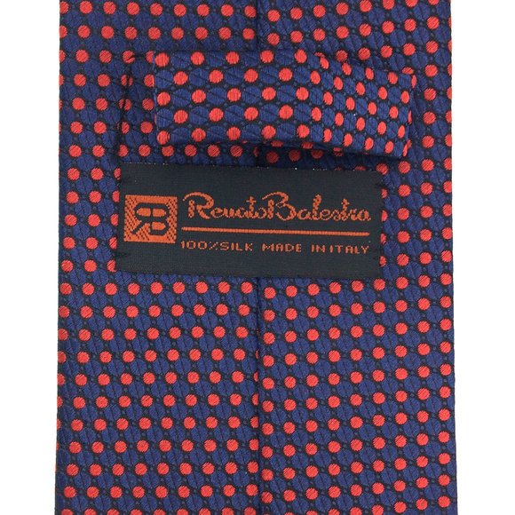 Renato Balestra Navy Blue Red 100% Silk Neck Tie - Picture 2 of 5